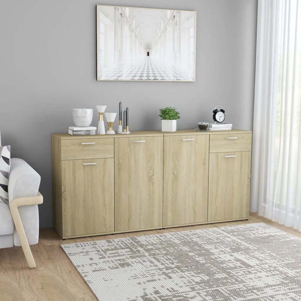 3054774 vidaXL Servantă, stejar Sonoma, 160 x 36 x 75 cm, PAL