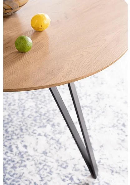 Masa Tetis stejar/negru ø100/h76 cm