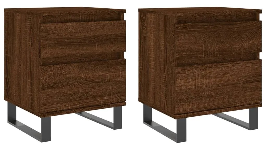 vidaXL Noptiere, 2 buc., stejar maro, 40x35x50 cm, lemn compozit