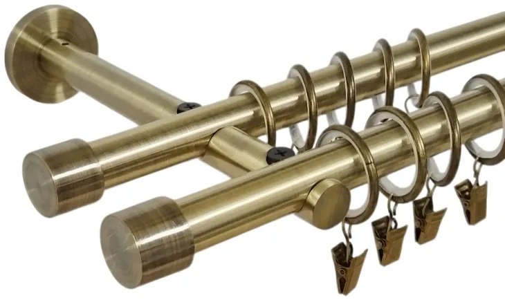 Galerie dubla prindere perete picior universal capacel 19/19 aur antic (Alege marime: 180 cm)