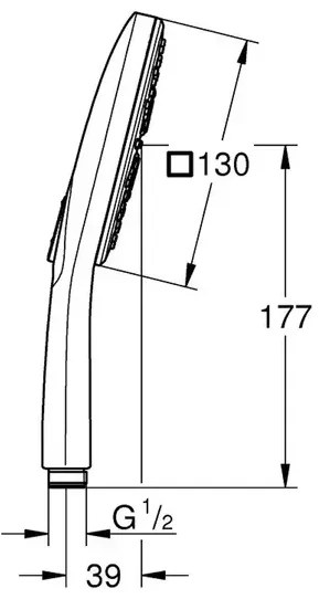Para de dus Grohe Rainshower SmartActive 130 Cube 3 functii antracit lucios Hard Graphite