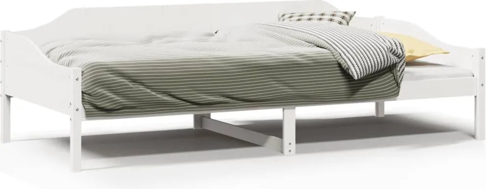 vidaXL Cadru de pat fără saltea, alb, 80x200 cm, lemn masiv de pin