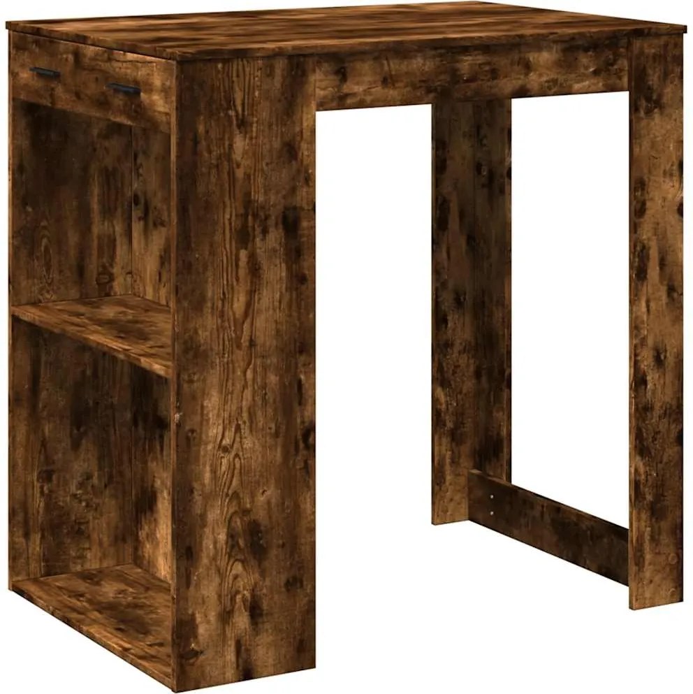 vidaXL Masă de bar, stejar fumuriu, 102x70x103,5 cm, lemn prelucrat