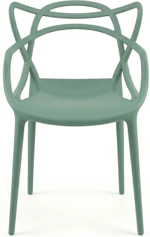 Set 4 scaune din plastic KATO, verde salvie