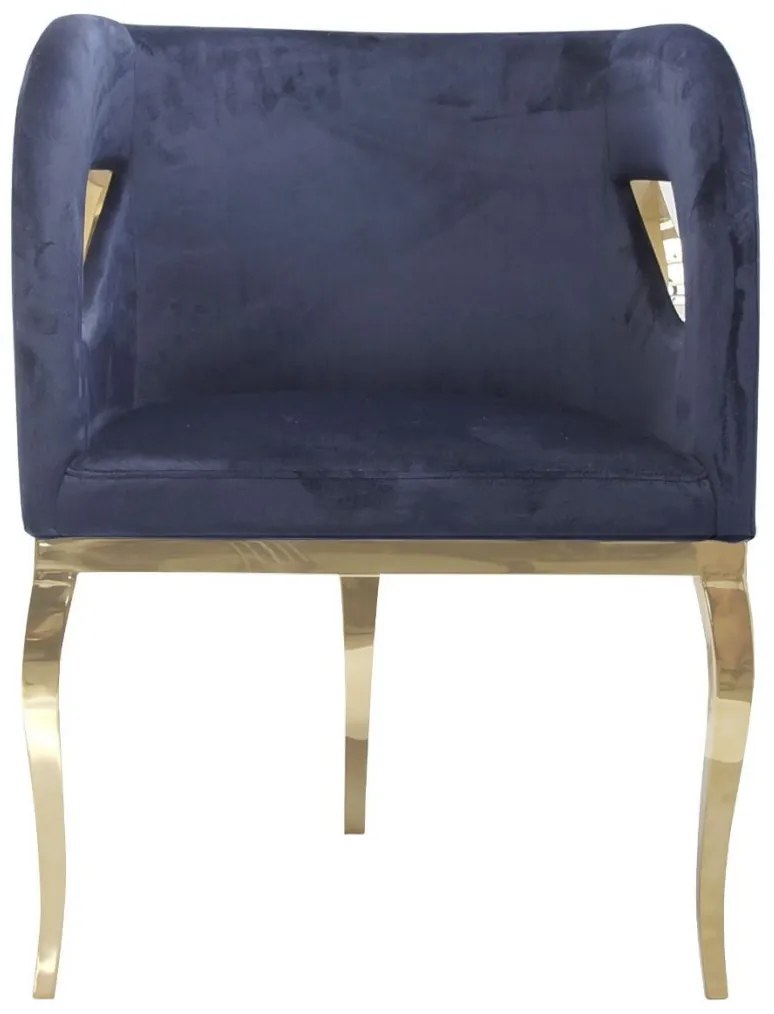 Fotoliu tapitat Morello bleumarin/gold – H78 cm