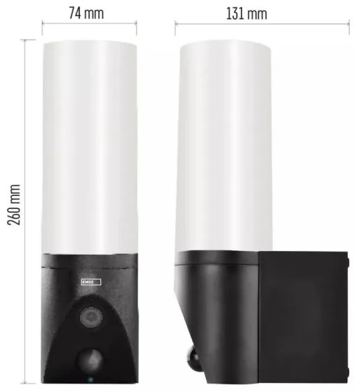 Cameră LED inteligentă de exterior cu sursă de lumină GoSmart LED/12W/230V IP65 Wi-Fi Tuya negru