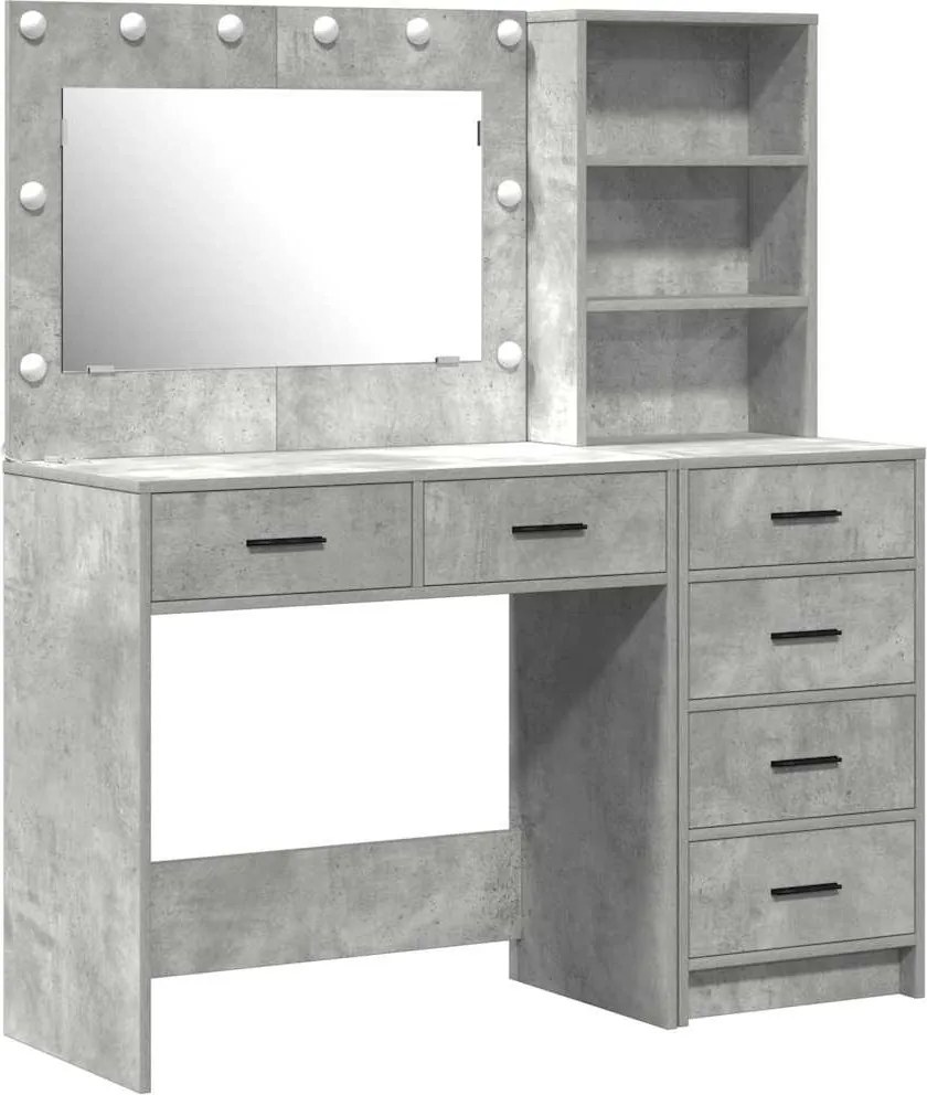 vidaXL Masă de Machiaj cu sertar Gri 78,5 x 41 x 135 cm Lemn compozit