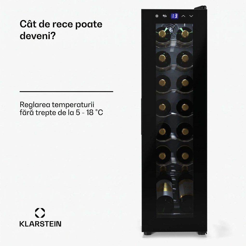 Klarstein Shiraz 14 Slim Uno frigider de vinuri 14 sticle 5 - 18 °C Touch-Control