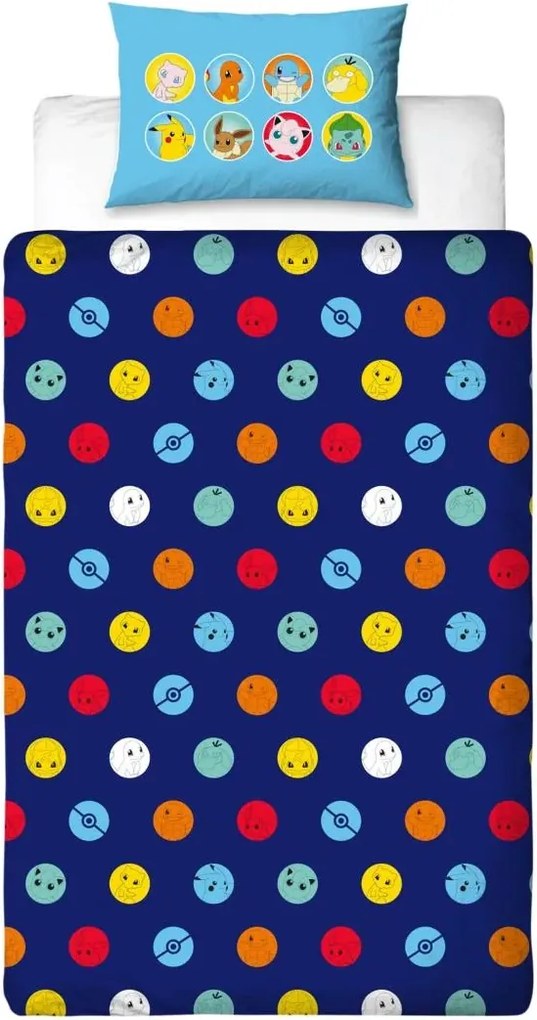 Lenjerie de pat pentru copii POKÉMON TEAM colorata Dimensiune lenjerie de pat: 70 x 80 cm | 140 x 200 cm