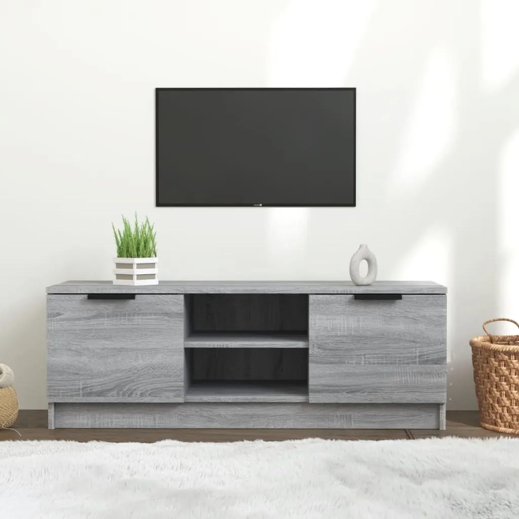 817133 vidaXL Comodă TV, gri sonoma, 102x35x36,5 cm, lemn prelucrat