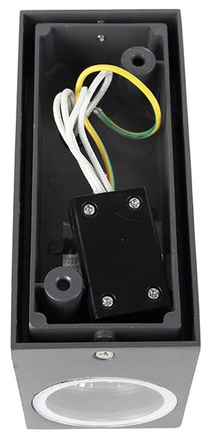 Set de 2 Aplice Moderne Gri Închis cu 2 Lumini IP44 - Baleno