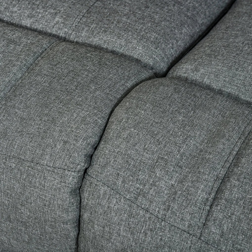 HOMCOM Canapea rabatabilă 2 locuri din material textil, canapea Relax cu șezut independent și brațe, 141.5x95x94.5cm, gri