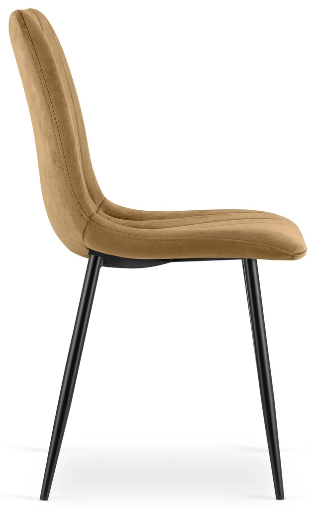 Maro scaun bucatarie LAVA din catifea cu picioare negre