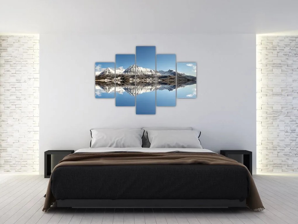 Tablou cu munți și reflectarea lor (150x105 cm)
