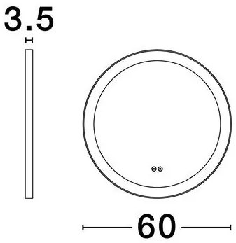 Oglinda cu iluminat LED IP44 3000K Ural, 60cm, NVL-9006036
