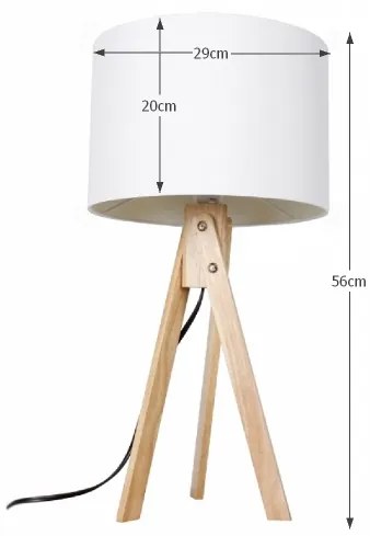 Lampa de masa Culoare Alb / Lemn Natural, LILA TYP 1