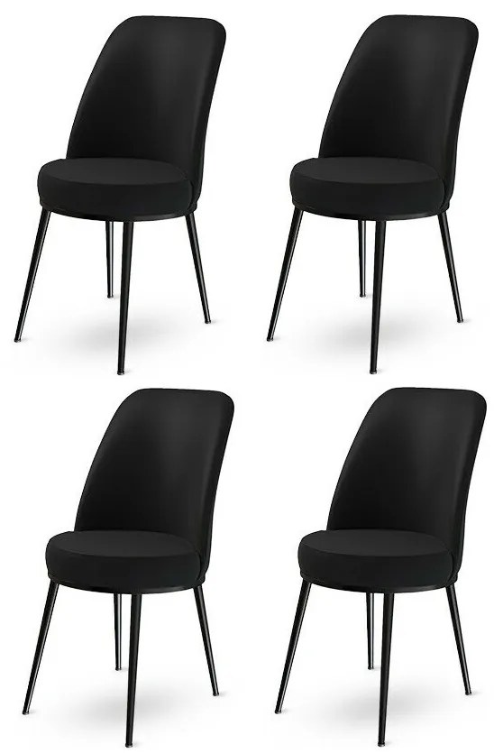Set de scaune de sufragerie Dexa Black, 4 buc., 4 buc