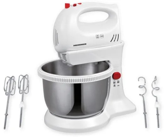 Heinner HMBR-300W - Mixer de mână cu bol rotativ 300W/230V alb