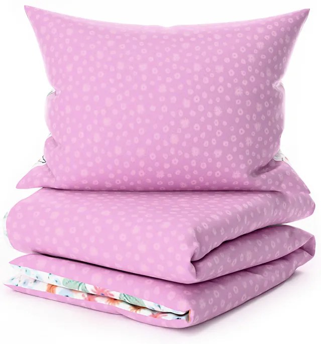 Lenjerie de pat din bumbac pentru patut LUNETTA roz Dimensiunile lenjeriei: 45 x 65 cm | 90 x 135 cm