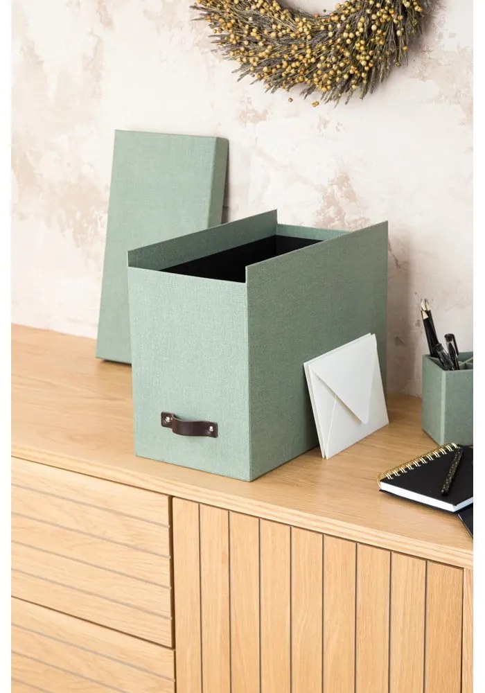 Organizator verde pentru documente din carton Johan Canvas Paper Laminate – Bigso