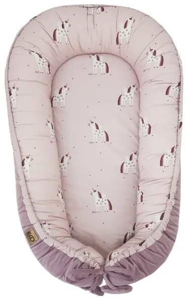 Cuib din bumbac pentru bebeluș UNICORN 90x60 cm EKO