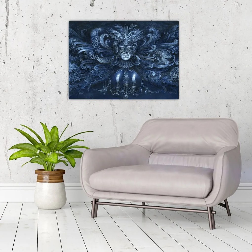 Tablou pe sticlă - Baroc întunecat (70x50 cm)