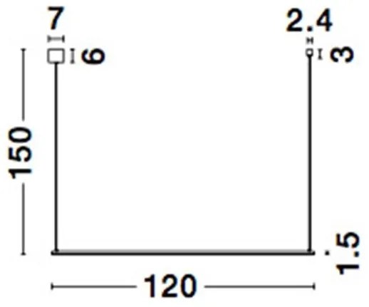 Lustra LED suspendata design liniar ELETTRA auriu, L-120cm