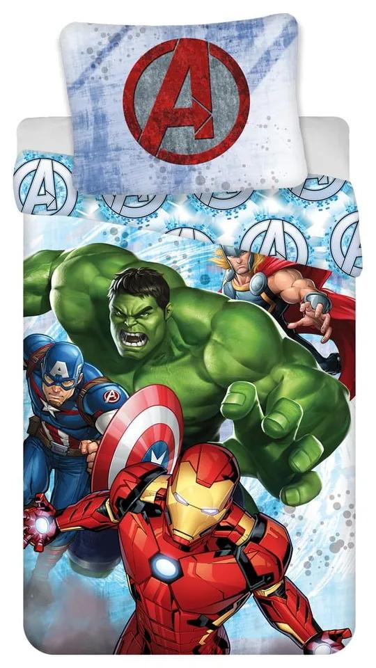 Lenjerie de pat din bumbac pentru copii Jerry Fabrics Avengers Heroes, 140 x 200 cm