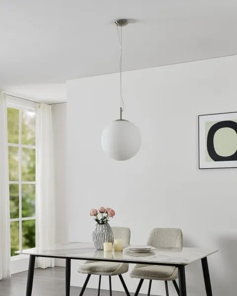 Eglo 63269 - Pendul pe cablu PIEDALE, 1xE27/60W/230V, Ø 35 cm, crom mat