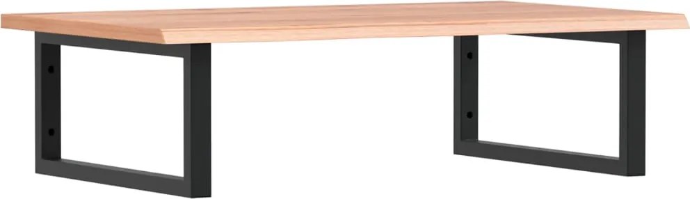 vidaXL Raft pentru lavoar montat pe perete, oțel și lemn masiv stejar