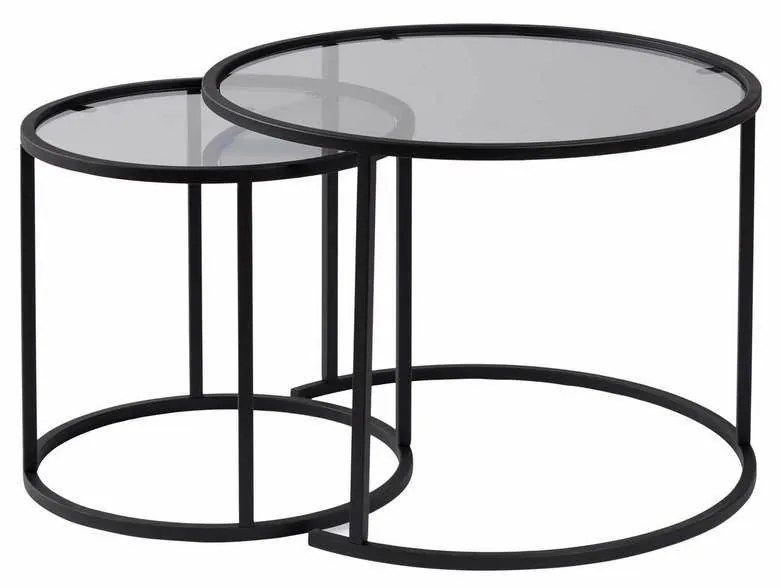 Set de măsuțe de cafea Aurum Black and Grey60 cm, 2 buc.