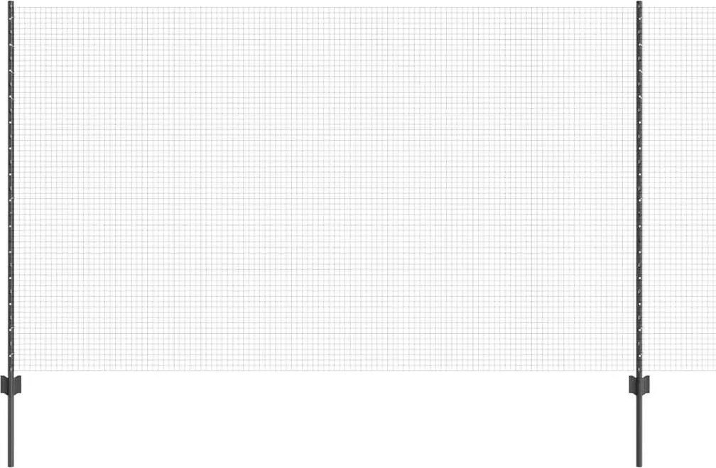 vidaXL Gard cu Stâlp Gri 1,4 x 10 m Oțel și PVC