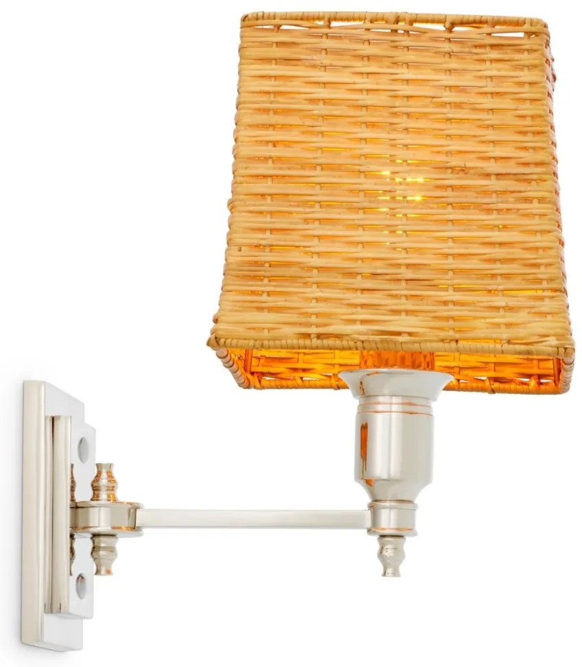 Aplica de perete LUX cu abajur din ratan Lexington nickel