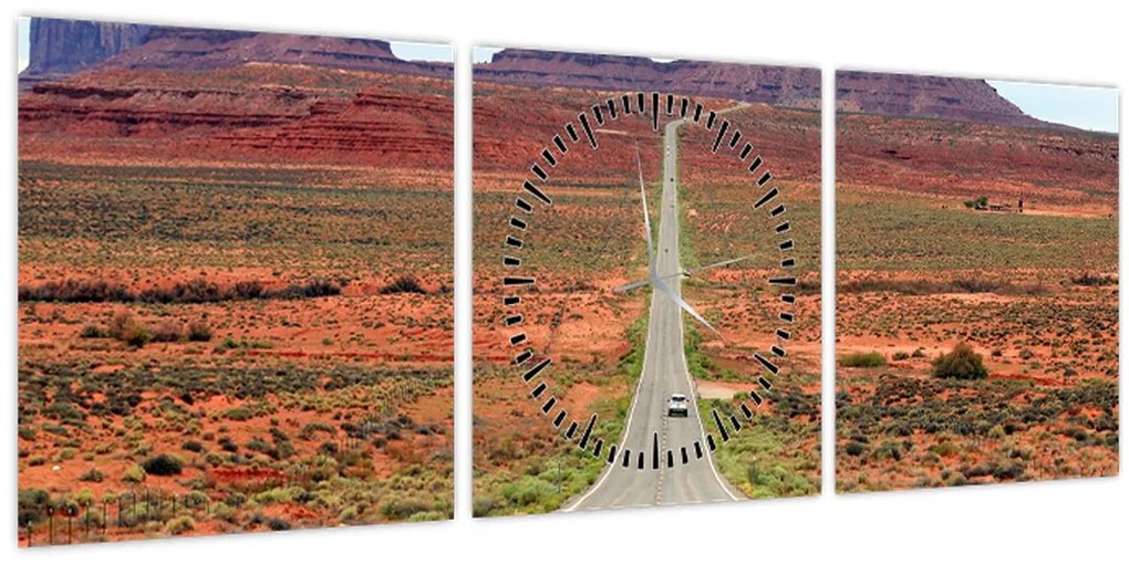 Tablou - U.S. Route 163 (cu ceas) (90x30 cm)