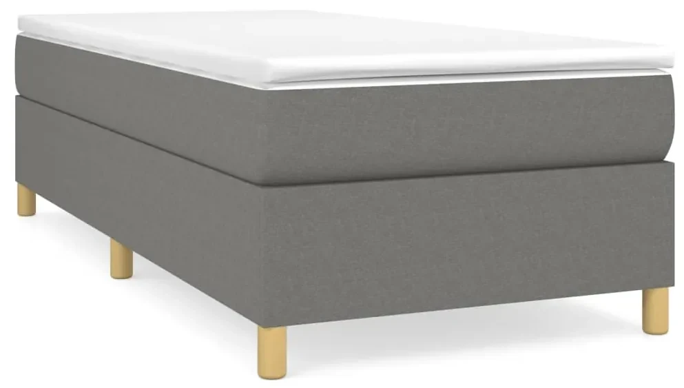 3120930 vidaXL Cadru de pat box spring, gri închis, 90x200 cm, textil