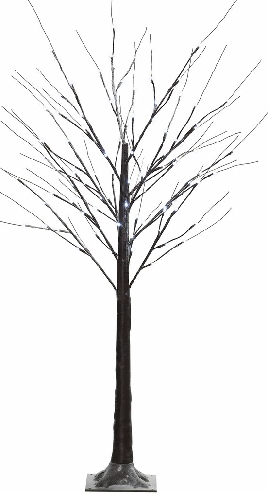 HOMCOM Arbore luminos LED - decorațiune luminoasă alb cald - 96 LED-uri - uz interior - 150 cm - decorațiune de Crăciun cameră casă maro | Aosom Romania