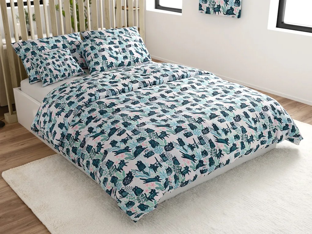Lenjerie de pat din microfibra CREEPY CATS colorat Dimensiune lenjerie de pat: 70 x 90 cm | 140 x 200 cm
