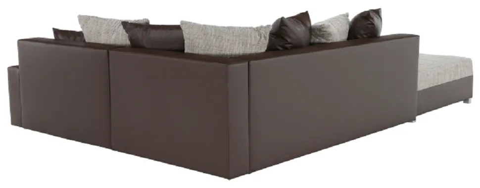 Colţar, S, piele eco maro/textil maro, PETRANA NEW
