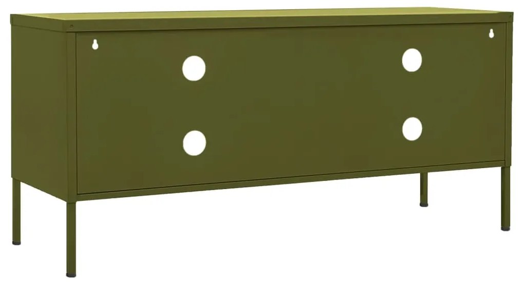 Comoda TV, verde masliniu, 105x35x50 cm, otel 1, Olivengronn