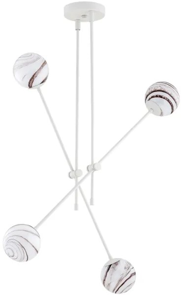 Lustră pe tijă Argon 1841 ABSOS 4xE14/7W/230V alb