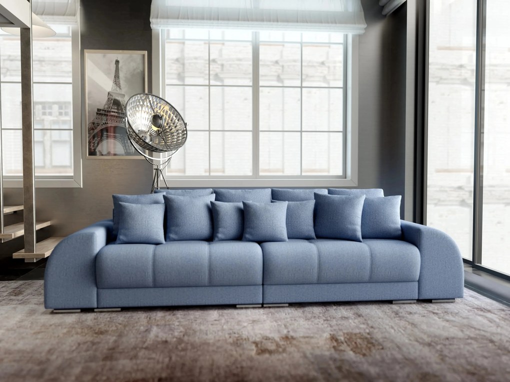 Canapea extensibilă dumonde cu 2 lăzi de depozitare si sezut confortabil din spuma high-density, Verona Enjoy Blue 310x100 cm