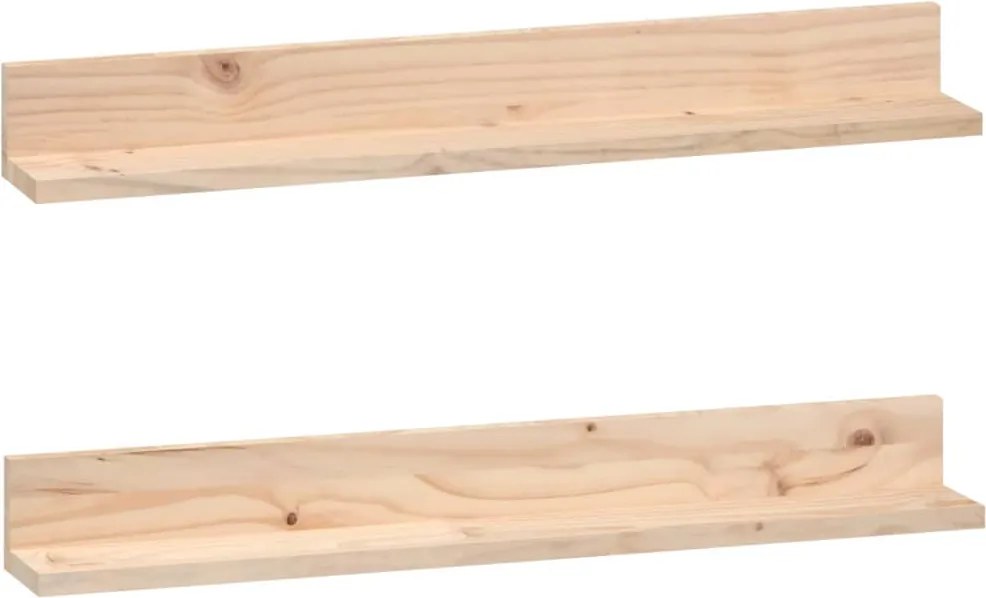 vidaXL Rafturi de perete, 2 buc., 80x11x9 cm, lemn masiv de pin