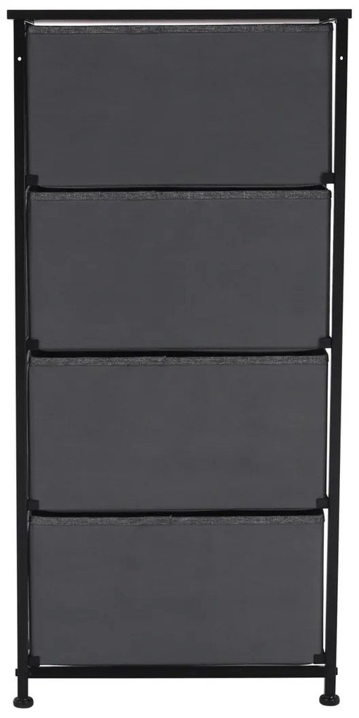 Comodă cu sertare din material textil PALMERA,negru