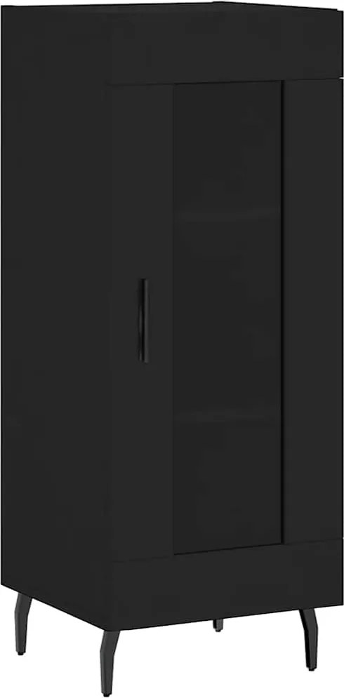 vidaXL Servantă, negru, 34,5x34x90 cm, lemn compozit