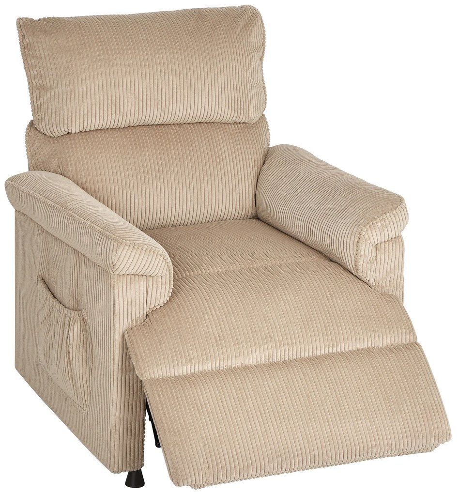 HOMCOM Fotoliu de masaj cu moduri de vibrații, funcție de încălzire, motor silențios, funcție de memorie, oțel, tapițerie din material textil, Maro | Aosom Romania