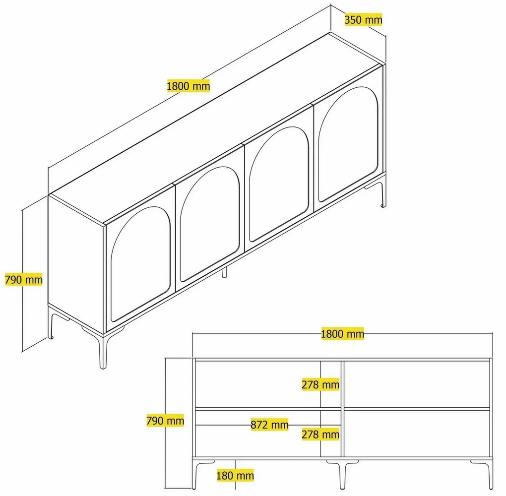 Dulap Lyon Cream and Black