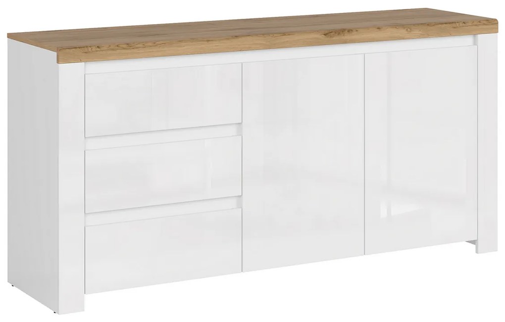 Comodă VILGO 2D3S, alb lucios