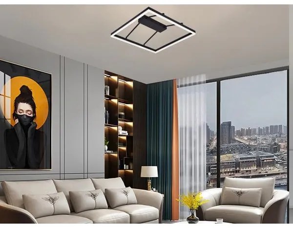 Lustră LED aplicată, dimabilă, 55W, 230V, 3000-6500K + telecomandă