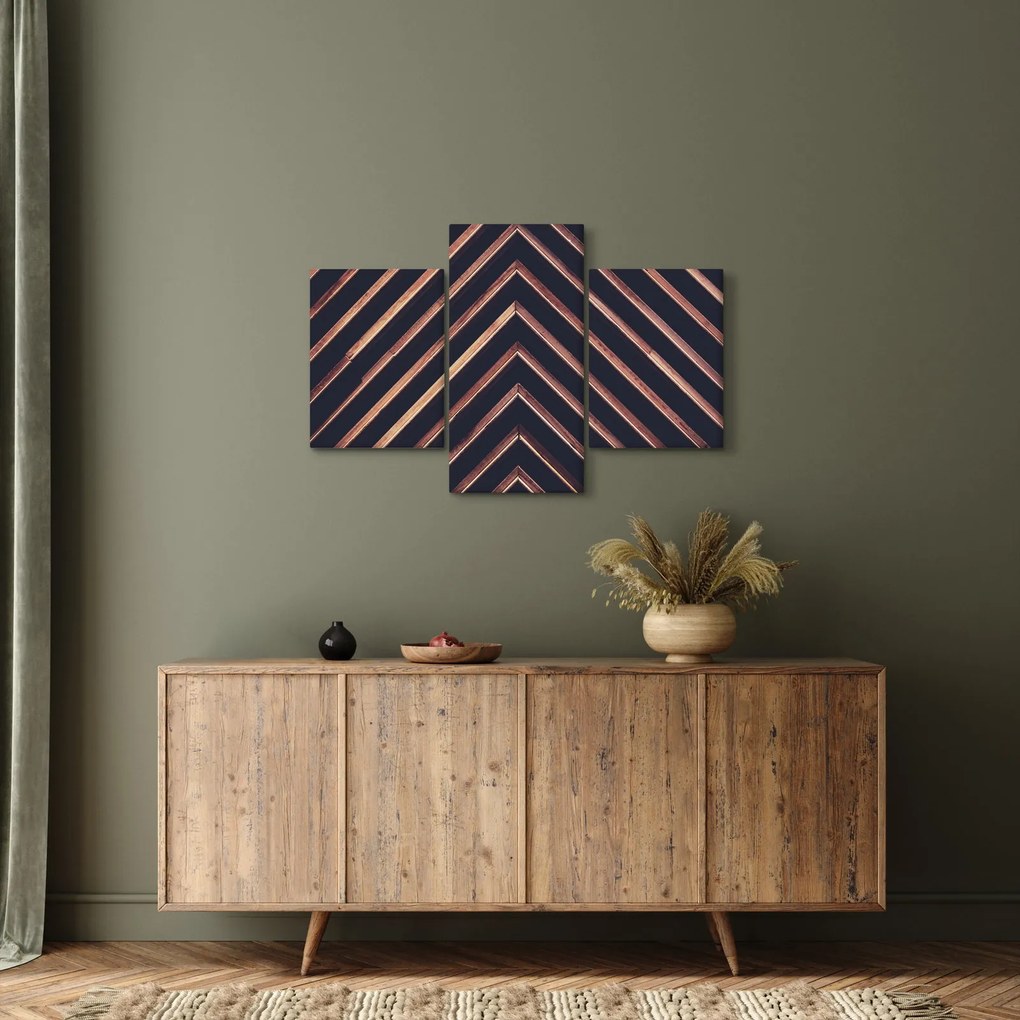 Tablou - Motiv de lemn pe fond negru (90x60 cm)