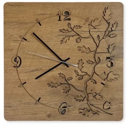 Li-Go 5499/DUB2 - Ceas de perete, 1xAA, 40x40 cm, stejar